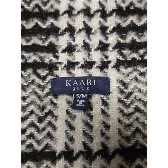 Kaari Blue Women's Black‎ & White Plaid Open Front Sweater Vest Size S/M - Picture 4 of 10